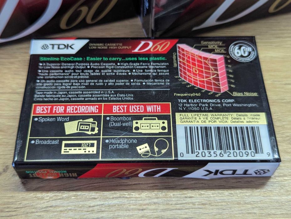 Аудіокасети TDK D60 High Output USA лот 10 штук