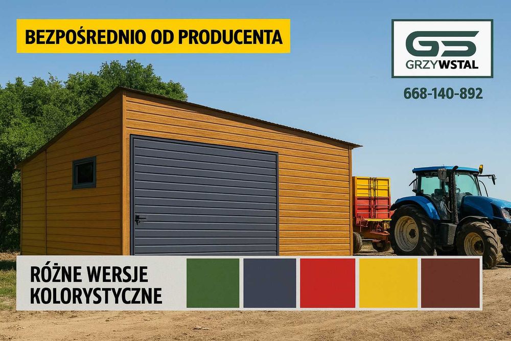 Garaż Jednospadowy |Blaszak ocynkowany|Hala|Wiata|Magazyn  – GRZYWSTAL