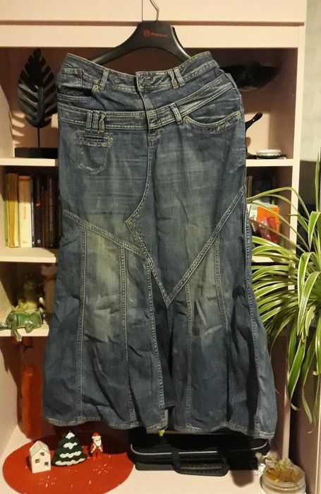 Spodnica jeansowa maxi 38 h&m