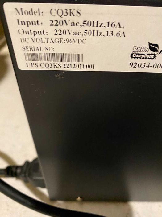 Безперебійник UPS чистий синус 3va /3w 96dc 220vac