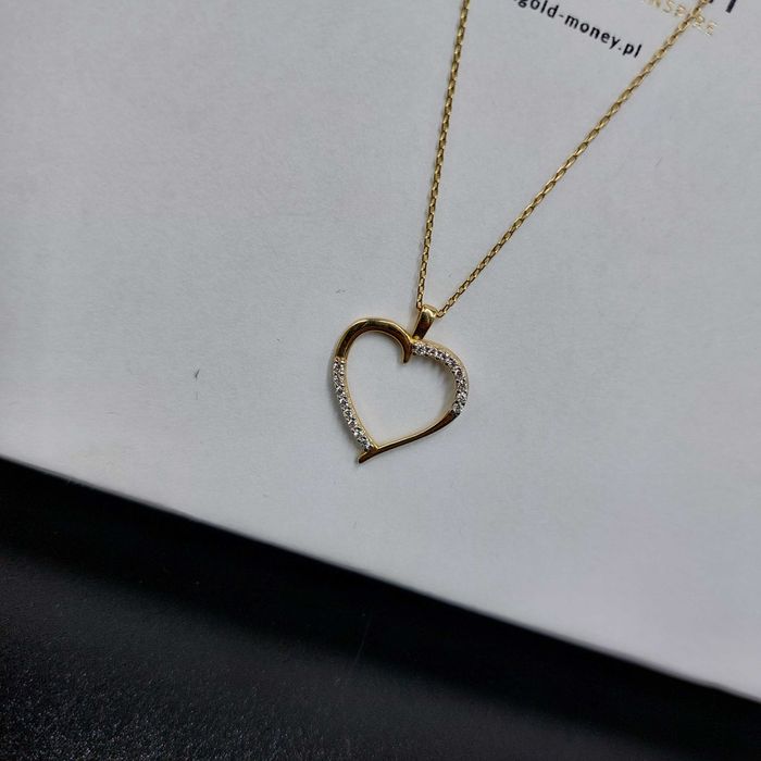 Złoty naszyjnik z zawieszką serce 585 GOLD MONEY