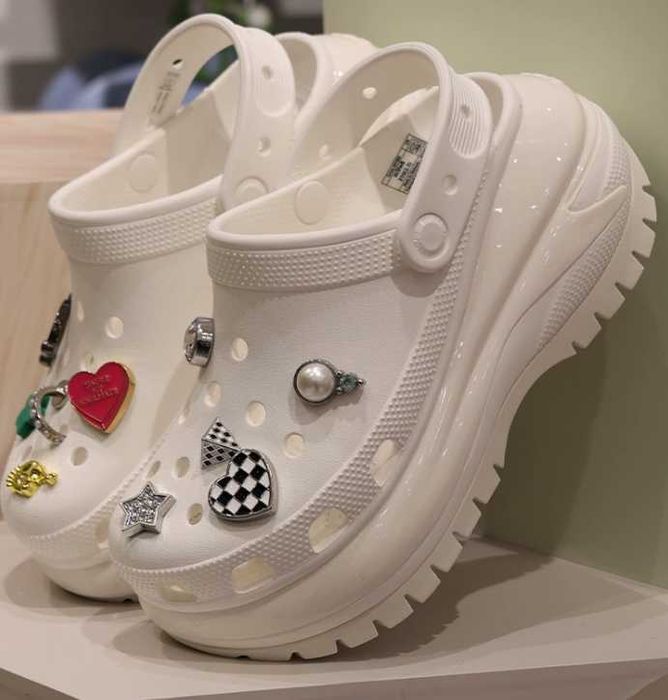 Распродажа Оригинал Crocs Classic Mega Crush White кроксы 35-39