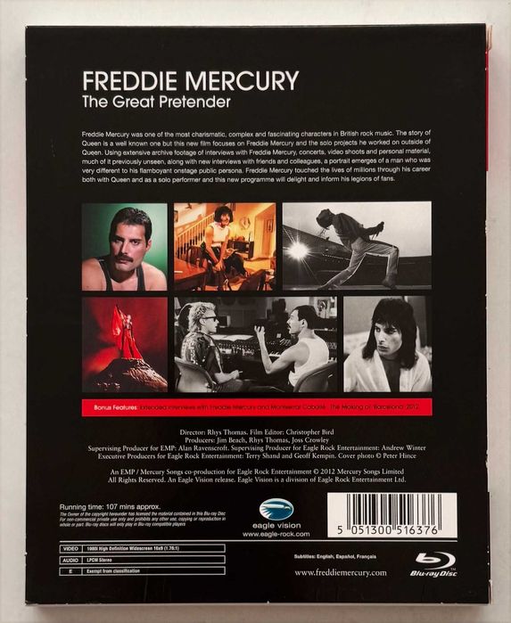 Blu-Ray_ Freddie Mercury – The Great Pretender. Como novo.