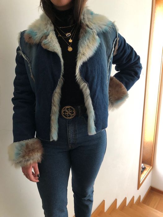 Casaco de ganga com pêlo