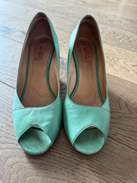 Zielone buty na koturnie rozmiar 38 Miz Mooz