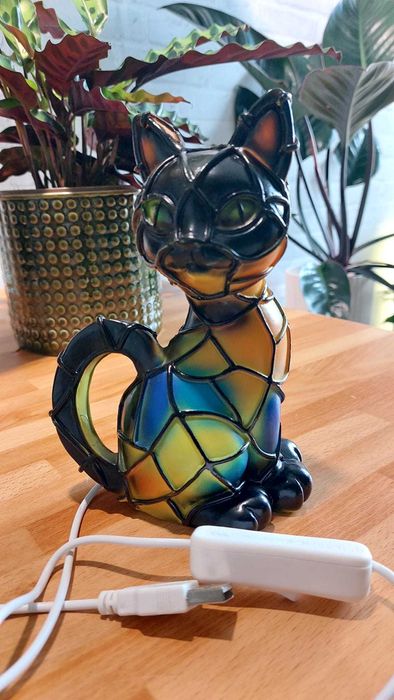 Candeeiro LED em Forma de Gato – USB – Plástico