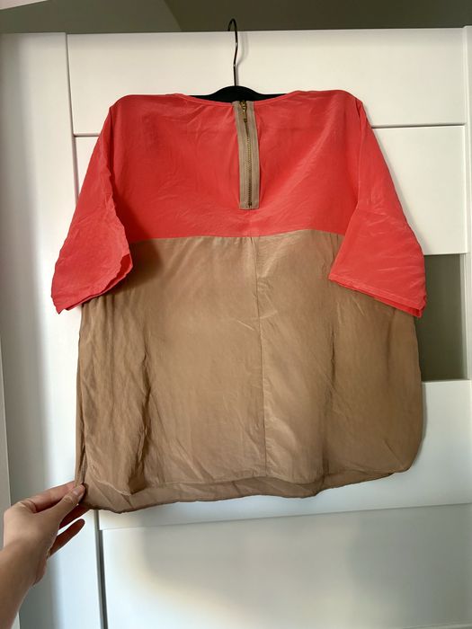 Jedwabna Bluzka celine premium markowa M brazowa rozowa