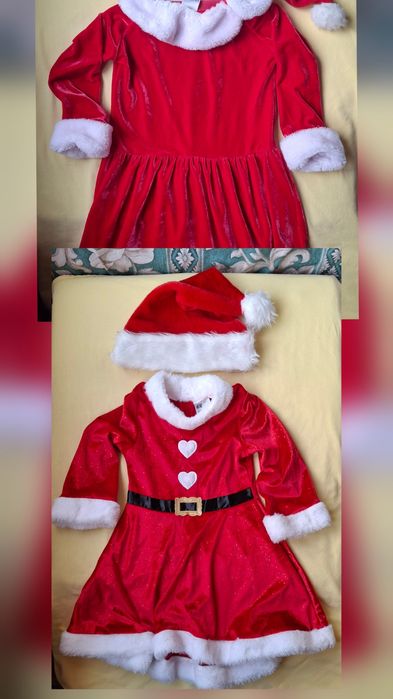 98/104Сукня Санта Снігурка Зима костюм дитячий Новорічний Маскарадний