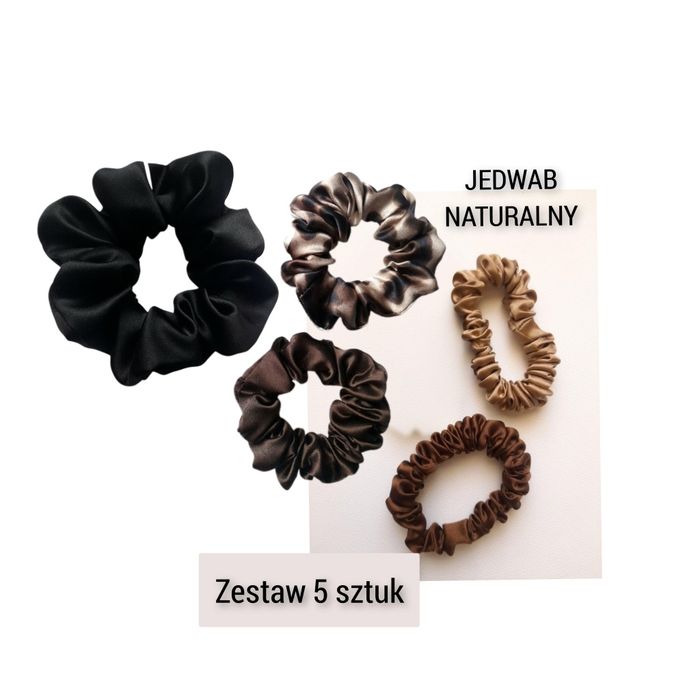 5 sztuk zestaw jedwabnych scrunchie gumek do włosów