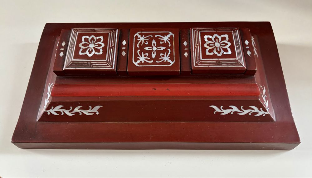 Kałamarz - Stary Zestaw Biurkowy  -  Przybornik - Unikat -