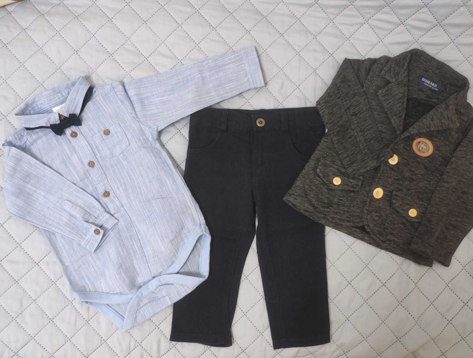 Костюм на 1 рочок сорочка боді штани піджак кардиган