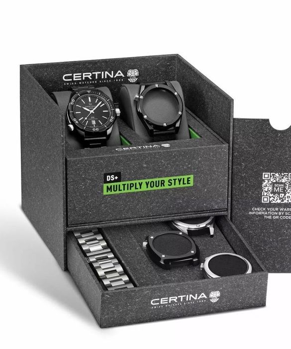 NOWY Zestaw Certina DS+ Aqua Sport Heritage SET BLACK Edition Powermatic 80 OKAZJA EU Dystrybucja