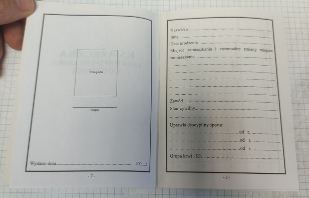 Książeczka sportowo lekarska