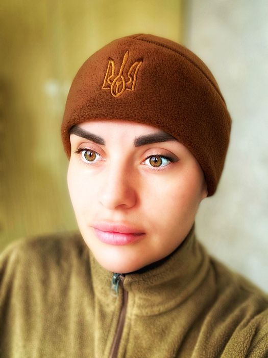 Шапка флісова койот з тризубом, товстий фліс