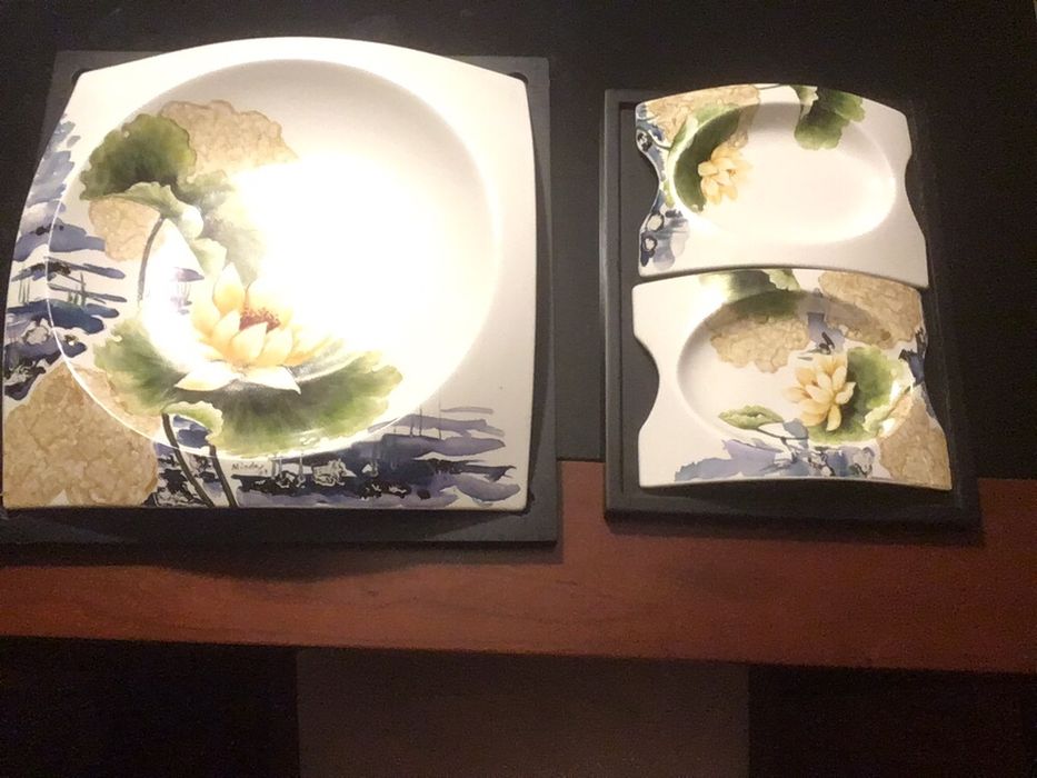 Conjunto de travessas de servir entradas, aperitivos, doces, etc