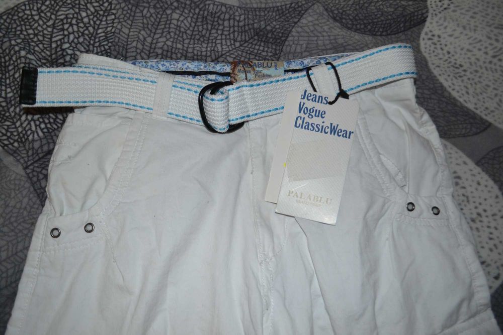 nowe szorty z paskiem, rozmiar L