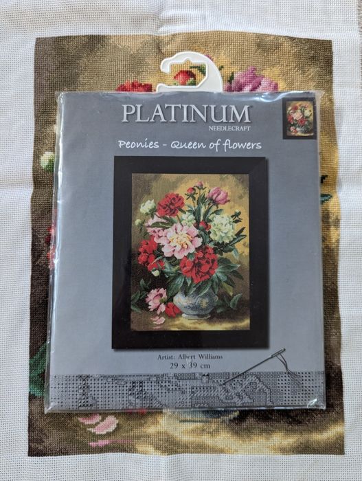 Zestaw do haftu krzyżykowego Lanarte haft krzyżykowy piwonie kwiaty