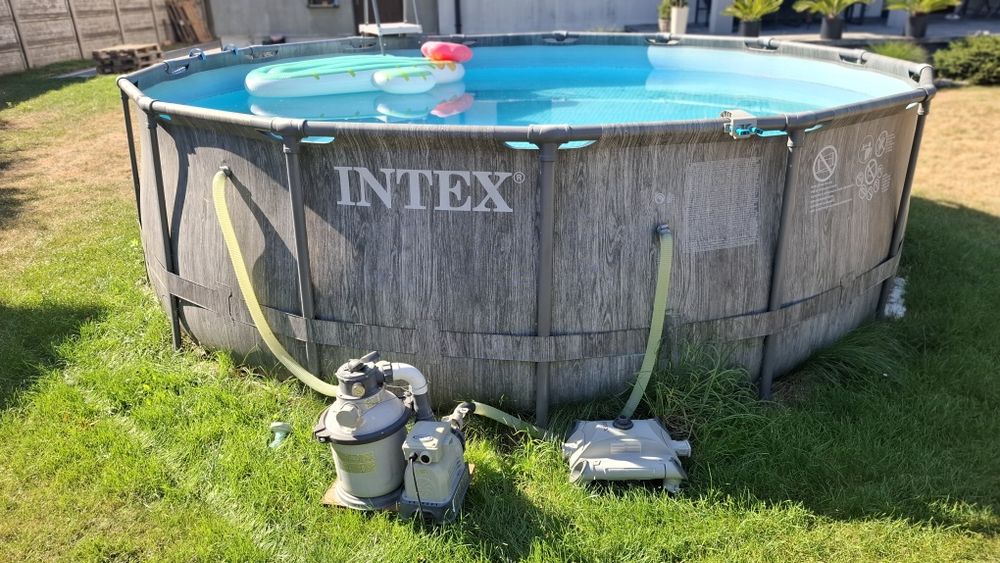 Basen ogrodowy stelażowy 457 x 122 cm INTEX + Pompa piaskowa