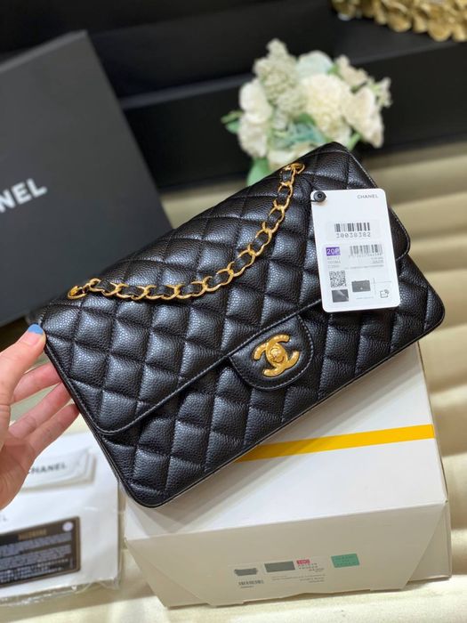 Сумка Chanel Flap bag повний комплект бутика шкіра ікра сумочка