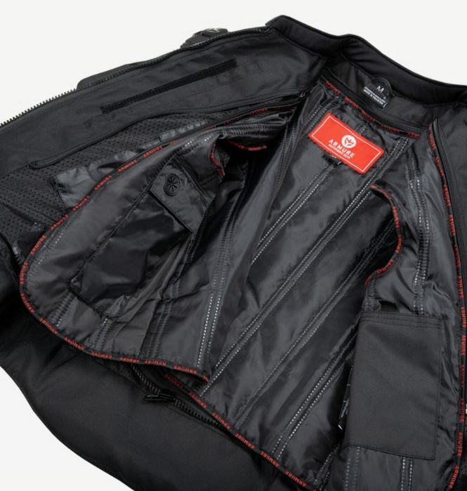 Casaco ARMURE Hamo Leather AAA Black / Red