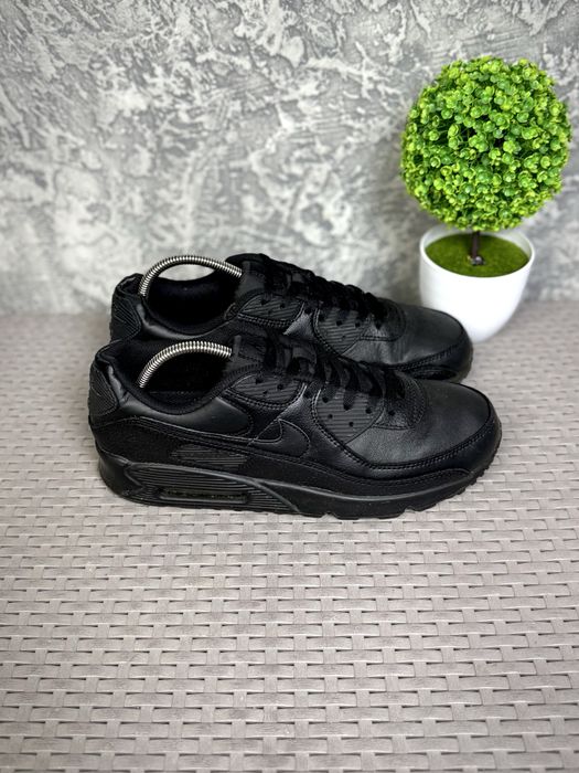 Nike Air Max кроссовки 45 размер кожаные спортивные черные