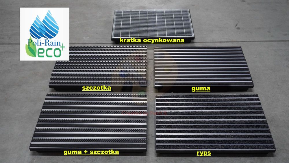 Wycieraczka 40x60cm - Kratka ocynkowana, Guma, Szczotka, Ryps PROMOCJA