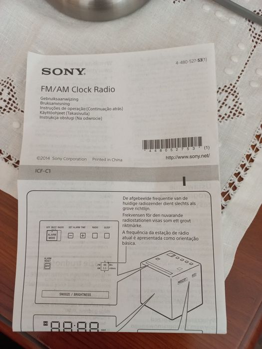 Rádio despertador Sony