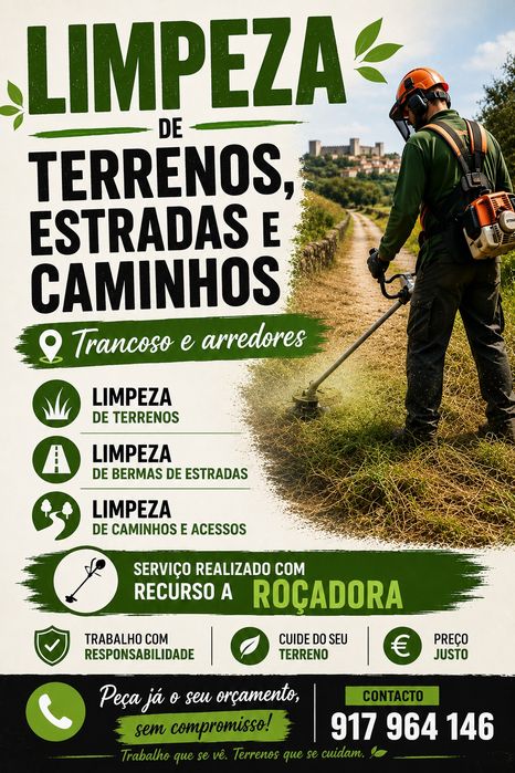 Limpeza de terrenos/estradas/caminhos