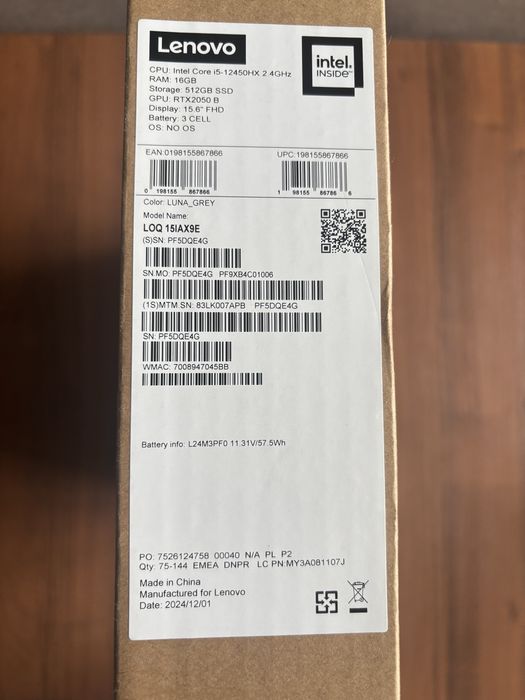 Ноутбук Lenovo LOQ 15IAX9E (83LK007APB)