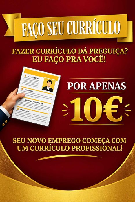 Currículo Impecável por Apenas 10€!