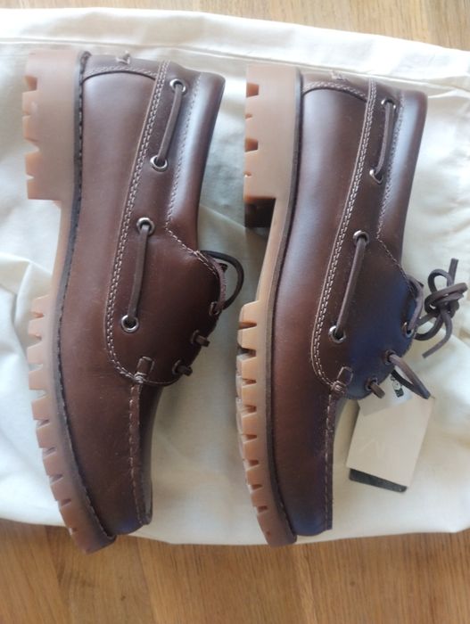 Zara skórzane mokasyny nowe 42