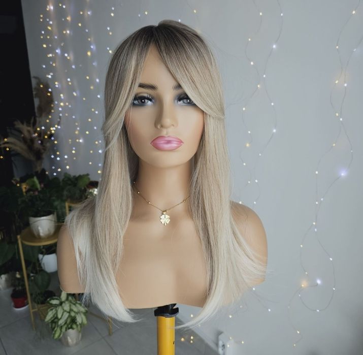 Topper Wiola beżowy blond z odrostem 50-55 cm uzupełnienie włosów