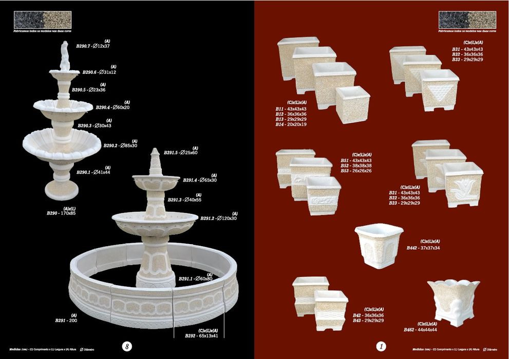 Moldes de vasos e artigos de jardim em fibra