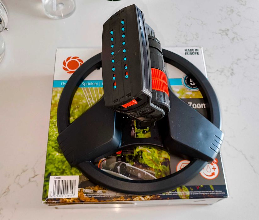 Aspersor Oscilante GARDENA AquaZoom Compact – Novo / Em Caixa