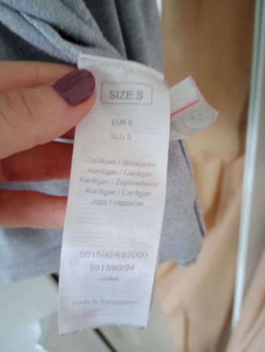 Sweterek kardigan rozpinany szary S Orsay