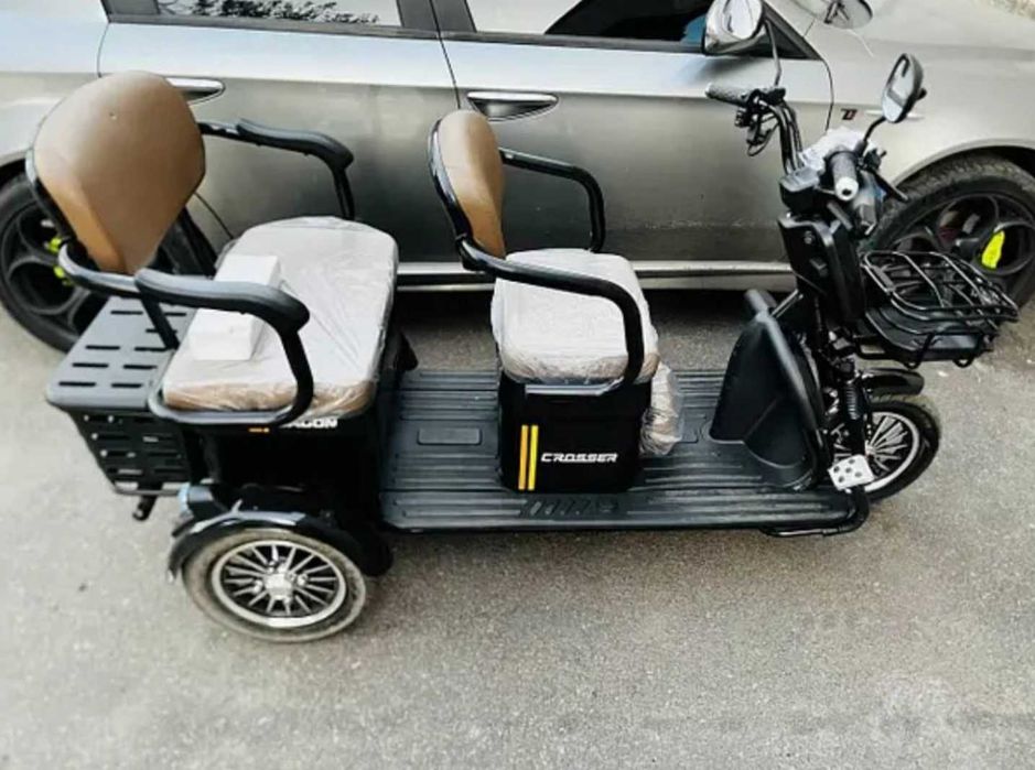 Электротрицикл трайк Crosser поднимет до 300 кг мощный  графеновая акб