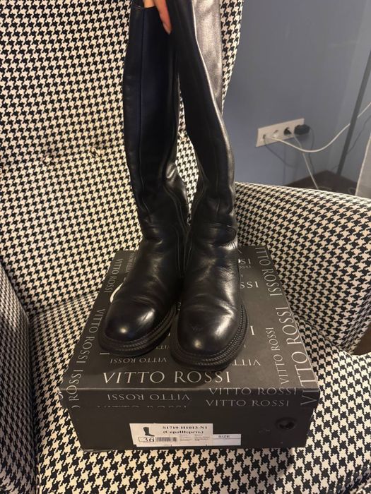 Зимові, шкіряні чоботи/сапожки Vitto Rossi. ОРИГІНАЛ; 36 розмір