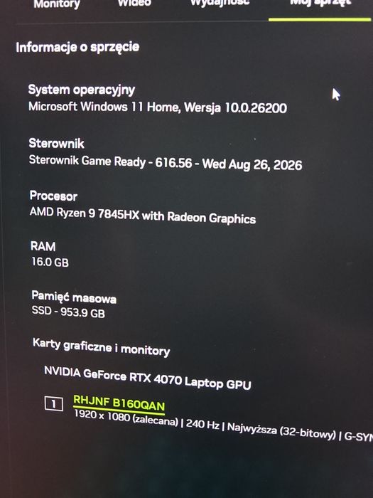 Witam mam na sprzedaż Laptopa Gamingowego AlienWare M16 r1