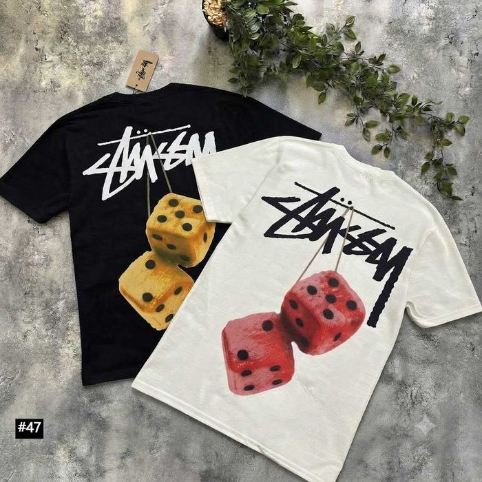 Большой Принт Stussy Fuzzy Dice • Новая Футболка Стусси Кубики • XS S M L XL XXL