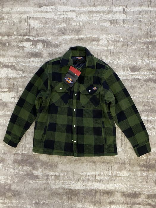 Куртка Dickies PORTLAND SHIRT зелена в клітинику тепла нова оригінал