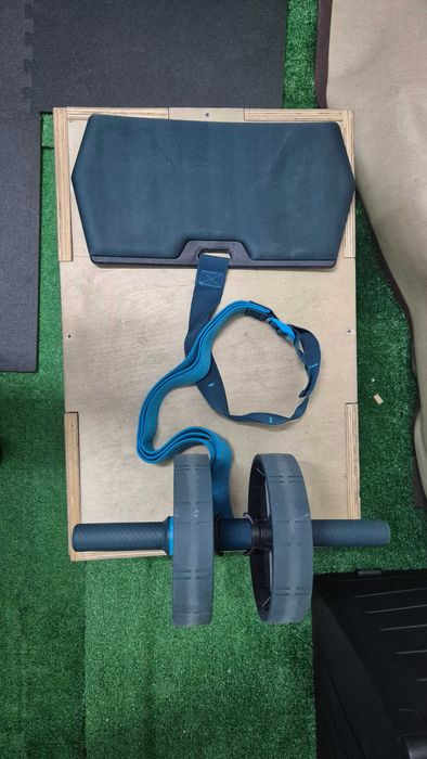 Roda de Abdominais de Musculação com Fita Elástica AB Wheel Evolutiva