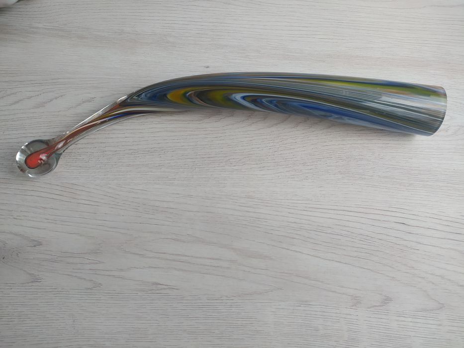 Ваза ,ріг з кольорового скла