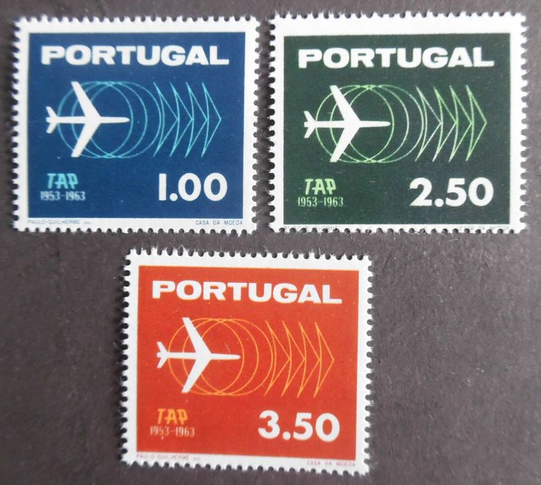 Selos Portugal 1963- Aniversário TAP SOBERBOS completo