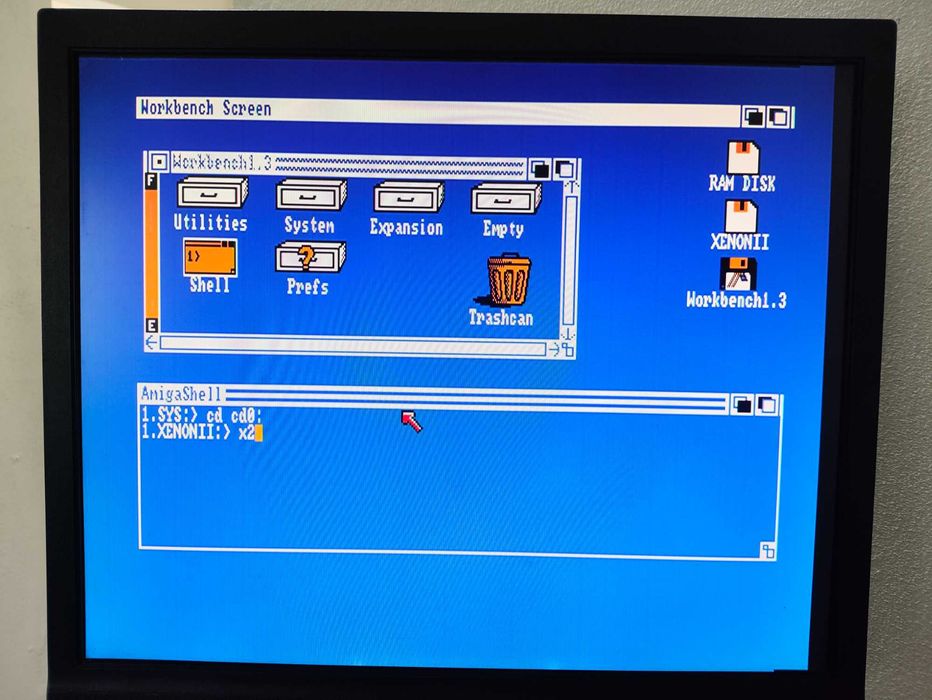 Commodore Amiga 500 Gotek com monitor