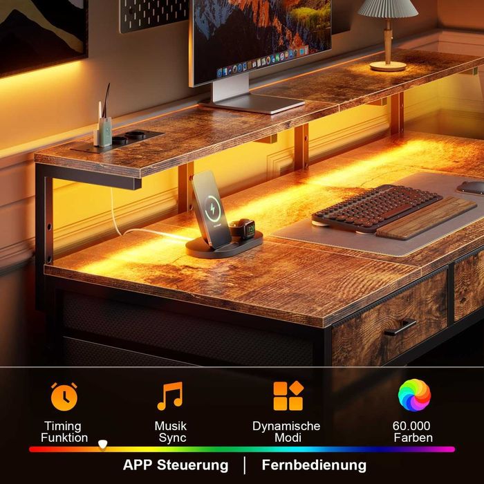Nowe biurko / 120x50cm / szuflada / blat / stół / USB / LED / W280!