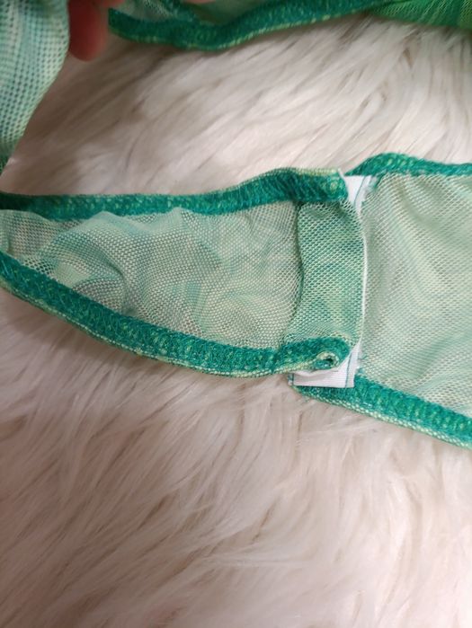 Body transparentne zielone szlaczki m pretty little thing