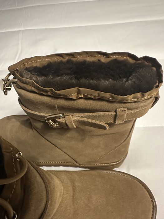 Bota em Croute com sola e Pêlo castanho