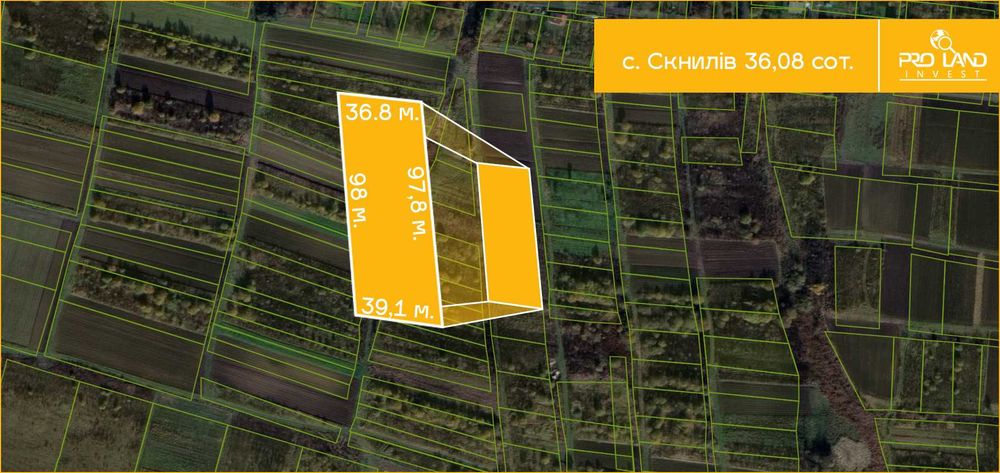 Продаж ділянки в с.Скнилів 36,08сот.