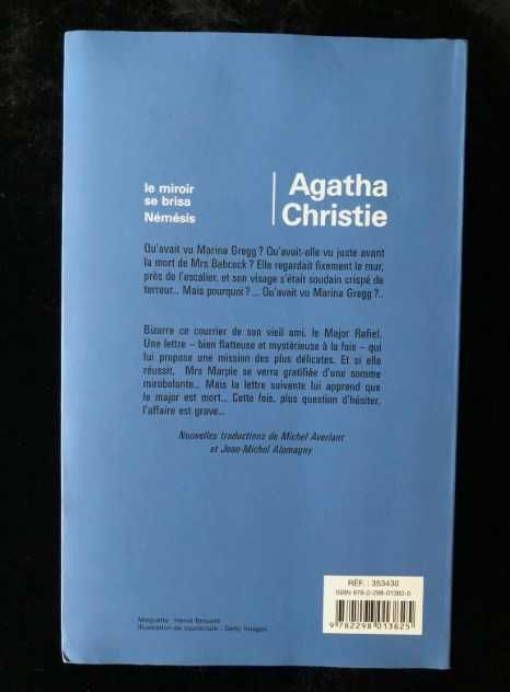 Livro “Le Miroir se brisa Némésis” Agatha Christie – ED. Francesa 2008