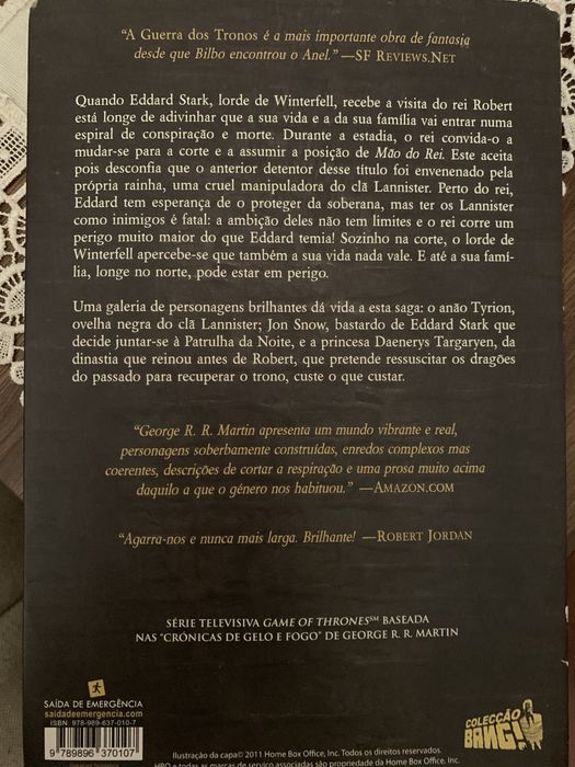 Livro A Guerra dos Tronos